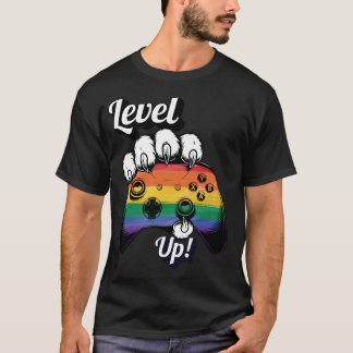 LGBT Pride Level Up Tijgerpoot Controller T-shirt 
