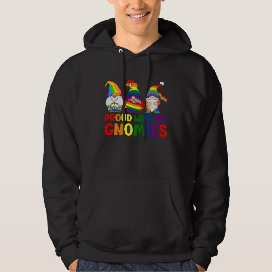 LGBT Pride LGBTQ Rainbow Gnomies  Proud with my Gn Hoodie (Voorkant)