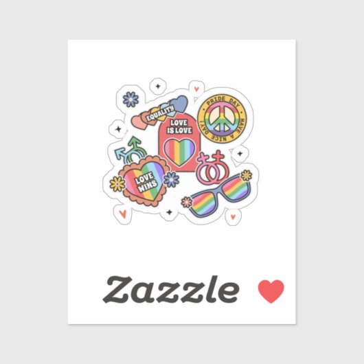 LGBT+pride. Liefde is liefde, gelijkheid, Pride da Sticker (Vel)