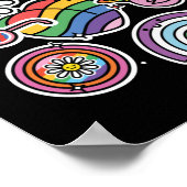 LGBT+Pride. liefde is liefde. Regenboogvlag. Poster (Hoek)