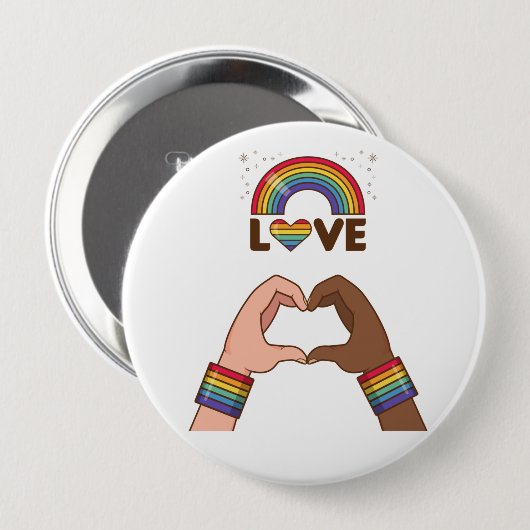 LGBT+Pride. Liefde regenboog. Hart. Button (Voorkant /achterkant)