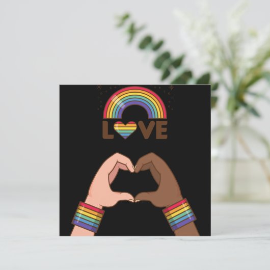 LGBT+Pride. Liefde regenboog. Hart. Poster (Staand voorkant)