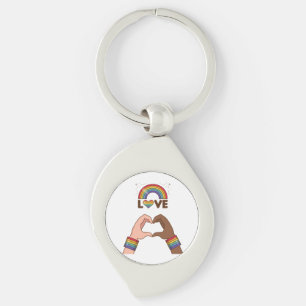LGBT+Pride. Liefde regenboog. Hart. Sleutelhanger