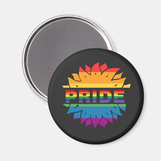 LGBT+Pride liefde, regenboogbloem Button Magneet (Voorkant / Achterkant)