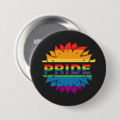 LGBT+Pride liefde, regenboogbloem Button Magnet (Voorkant /achterkant)