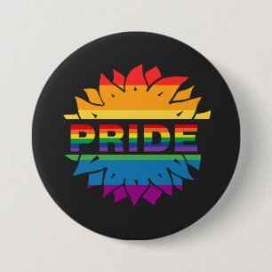 LGBT+Pride liefde, regenboogbloem Button Magnet