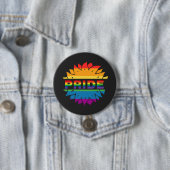 LGBT+Pride liefde, regenboogbloem Button Magnet (In situ)