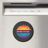 LGBT+Pride liefde, regenboogbloem Button Magnet (Insitu (Vaatwasser))