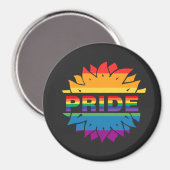 LGBT+Pride liefde, regenboogbloem Button Magnet (Voorkant / Achterkant)