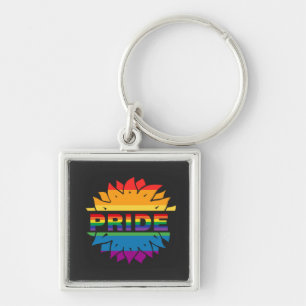 LGBT+Pride liefde, regenboogbloem Button Magnet Bo Sleutelhanger