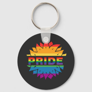 LGBT+Pride liefde, regenboogbloem Button Magnet Bo Sleutelhanger