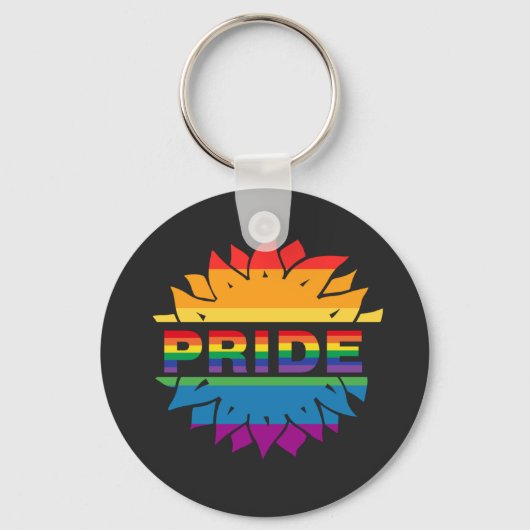 LGBT+Pride liefde, regenboogbloem Button Magnet Bo Sleutelhanger (Voorkant)