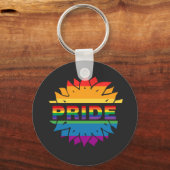 LGBT+Pride liefde, regenboogbloem Button Magnet Bo Sleutelhanger (Voorkant)