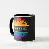 LGBT+Pride liefde, regenboogbloem Koffie Mok (Voorkant links)