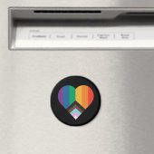 LGBT+pride liefde. Regenboogvlag Button Magneet (Insitu (Vaatwasser))