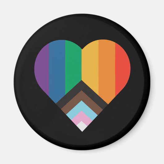 LGBT+pride liefde. Regenboogvlag Button Magneet (Voorkant)