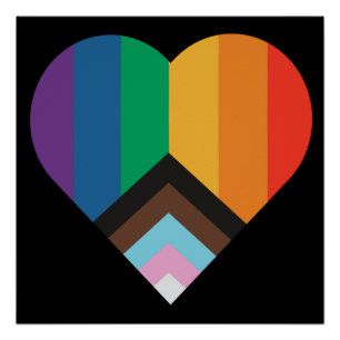 LGBT+pride liefde. Regenboogvlag Poster