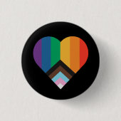 LGBT+pride liefde. Regenboogvlag Ronde Button 3,2 Cm (Voorkant)
