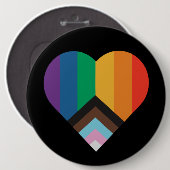 LGBT+pride liefde. Regenboogvlag Ronde Button 6,0 Cm (Voorkant /achterkant)