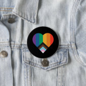 LGBT+pride liefde. Regenboogvlag Ronde Button 7,6 Cm (In situ)