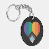 LGBT+pride liefde. Regenboogvlag Sleutelhanger (Voorkant Links)