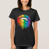 Lgbt Pride Lippen Regenboog Gay Lesbisch Biseksuee T-shirt (Voorkant)