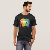 LGBT Pride Lips Colourful Brush Stroke Love Vampir T-shirt (Voorkant volledig)