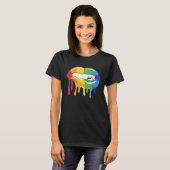 LGBT Pride Lips Colourful Brush Stroke Love Vampir T-shirt (Voorkant volledig)