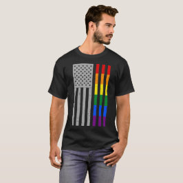 LGBT Pride Maand Amerikaanse vlag regenboog kleure T-shirt