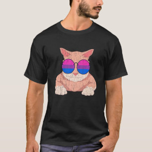 Lgbt Pride Maand Kat Zonnebril Regenboogvlag Bise T-shirt