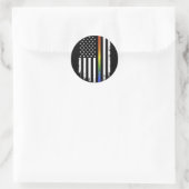 LGBT pride-maand ondersteuning regenboog VS-Amerik Ronde Sticker (Tas)