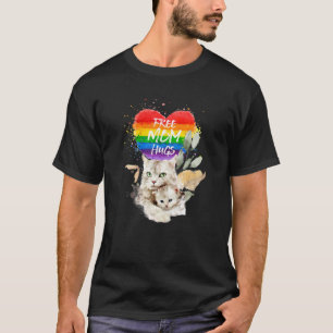 LGBT Pride Mama Cat en Kitten Free Mam Hugs Mothe T-shirt