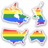 LGBT Pride Maps I Sticker (Voorkant)