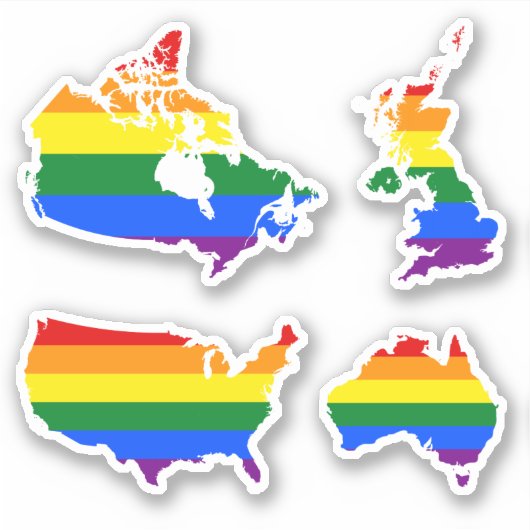LGBT Pride Maps I Sticker (Voorkant)