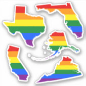 LGBT Pride Maps van staten Sticker (Voorkant)