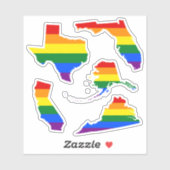 LGBT Pride Maps van staten Sticker (Vel)
