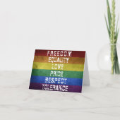 LGBT Pride Moderne Regenboog Strepen Vlag Kaart (Voorkant)