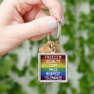 LGBT Pride Moderne Regenboog Strepen Vlag Sleutelhanger