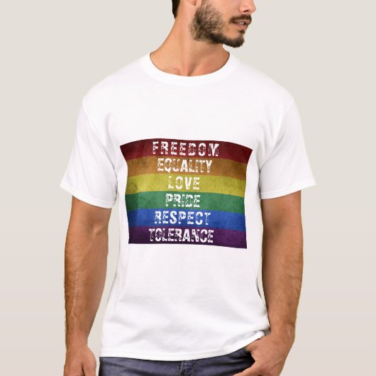 LGBT Pride Moderne Regenboog Strepen Vlag T-shirt (Voorkant)