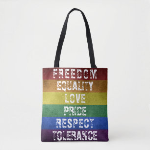 LGBT Pride Moderne Regenboog Strepen Vlag Tote Bag