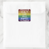 LGBT Pride Moderne Regenboog Strepen Vlag Vierkante Sticker (Tas)