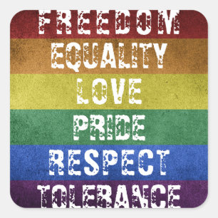 LGBT Pride Moderne Regenboog Strepen Vlag Vierkante Sticker