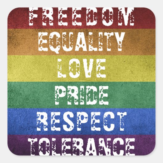 LGBT Pride Moderne Regenboog Strepen Vlag Vierkante Sticker (Voorkant)
