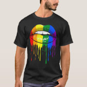 Lgbt Pride Month Gay Lesbian Pride Lips Flag T-shirt (Voorkant)