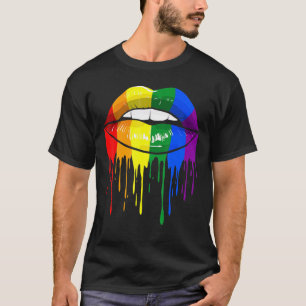 Lgbt Pride Month Gay Lesbian Pride Lips Flag T-shirt