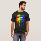 Lgbt Pride Month Gay Lesbian Pride Lips Flag T-shirt (Voorkant volledig)