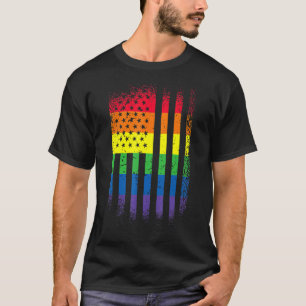 LGBT Pride Month-ondersteuning met regenboog VS-VS T-shirt