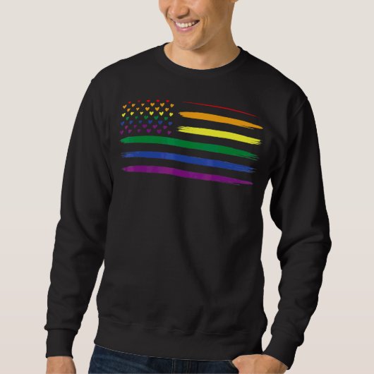 LGBT Pride Month-ondersteuning met regenboog VS-VS Trui (Voorkant)