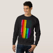 LGBT Pride Month-ondersteuning met regenboog VS-VS Trui (Voorkant volledig)