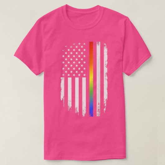 LGBT pride month support with rainbow US american T-shirt (Design voorkant)